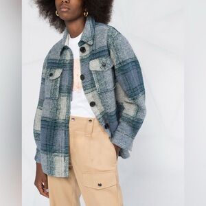 ISABEL ETOIL MARANT GASTONI CHECK WOOL BLEND JACKET- SIZE 36- PTP 20.5